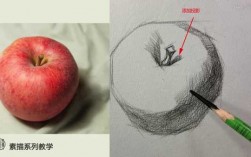 红苹果素描过程（红苹果素描过程怎么画）
