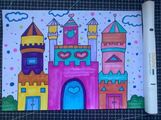 城堡儿童画过程（城堡儿童画简单又好看）-图2