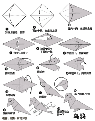 乌鸦折叠的过程（乌鸦折叠的过程怎么写）-图1