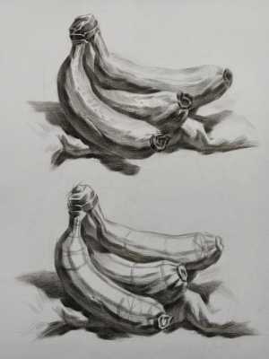 香蕉素描绘画过程（香蕉素描范画）-图3