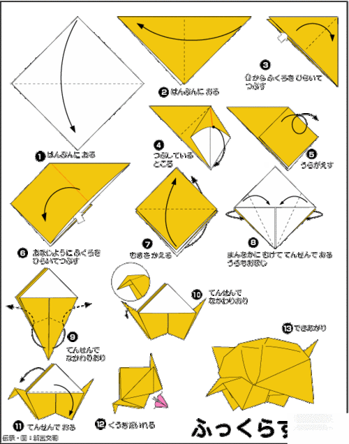 手工折纸过程动物（手工折纸制作方法动物）-图3