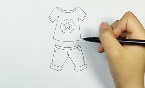 男孩衣服简笔画过程（男孩衣服怎么画步骤）-图1