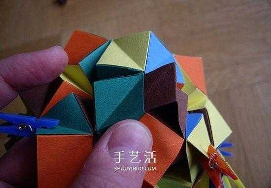 彩球的折纸过程（简单彩球怎么折）-图2