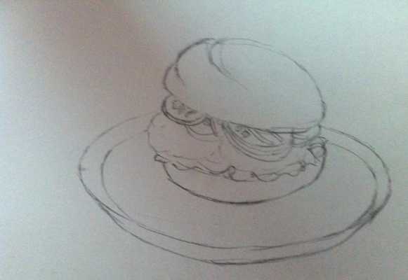 汉堡包素描过程（汉堡包的素描画）-图3
