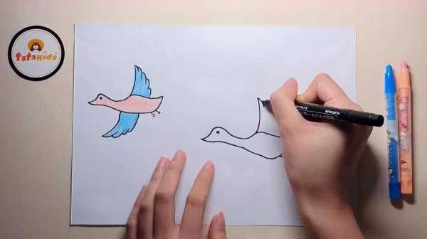 大雁的绘画过程（大雁的画法儿童画）-图3