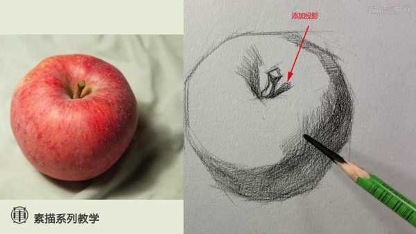 红苹果素描过程（红苹果素描过程怎么画）-图1